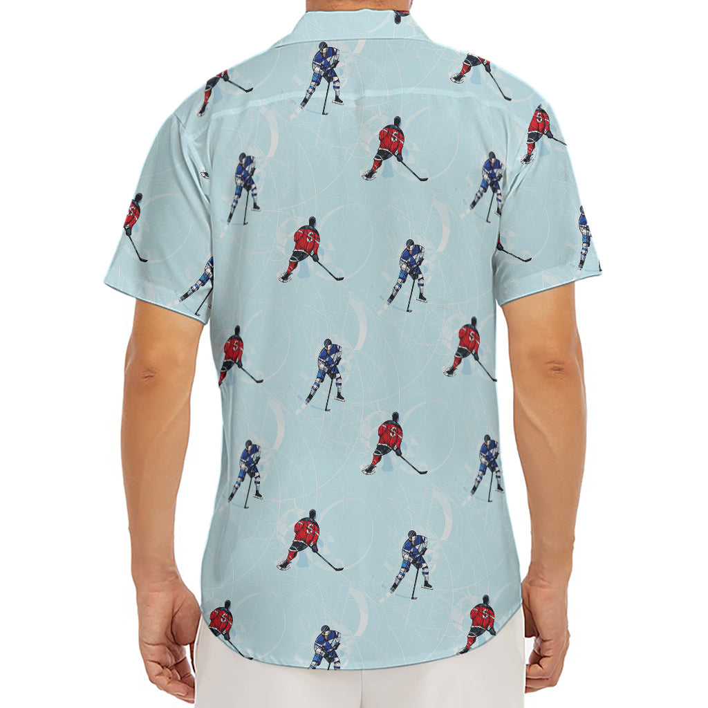 Ice Hockey Players Pattern Print Men's Deep V-Neck Shirt
