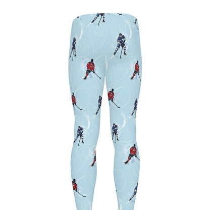 Ice Hockey Players Pattern Print Men's leggings