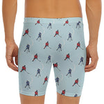 Ice Hockey Players Pattern Print Men's Long Boxer Briefs