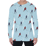 Ice Hockey Players Pattern Print Men's Long Sleeve T-Shirt