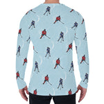 Ice Hockey Players Pattern Print Men's Long Sleeve T-Shirt