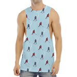 Ice Hockey Players Pattern Print Men's Muscle Tank Top