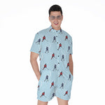 Ice Hockey Players Pattern Print Men's Rompers