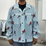 Ice Hockey Players Pattern Print Men's Shirt Jacket