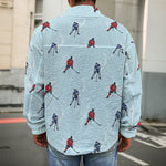 Ice Hockey Players Pattern Print Men's Shirt Jacket