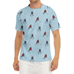 Ice Hockey Players Pattern Print Men's Short Sleeve Rash Guard