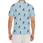 Ice Hockey Players Pattern Print Men's Short Sleeve Rash Guard