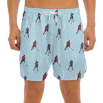 Ice Hockey Players Pattern Print Men's Split Running Shorts
