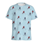 Ice Hockey Players Pattern Print Men's Sports T-Shirt