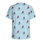 Ice Hockey Players Pattern Print Men's Sports T-Shirt