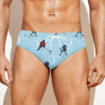 Ice Hockey Players Pattern Print Men's Swim Briefs