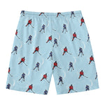 Ice Hockey Players Pattern Print Men's Swim Trunks