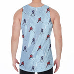 Ice Hockey Players Pattern Print Men's Velvet Tank Top