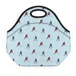 Ice Hockey Players Pattern Print Neoprene Lunch Bag