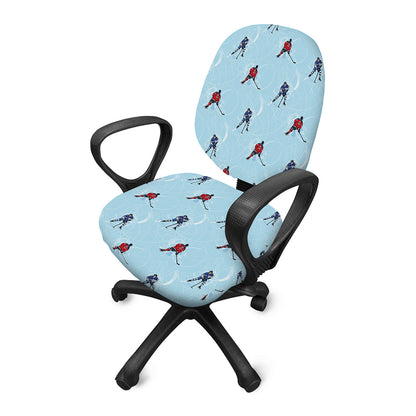Ice Hockey Players Pattern Print Office Chair Cover