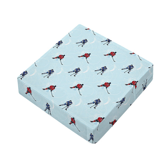 Ice Hockey Players Pattern Print Outdoor Seat Cushion Cover