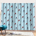 Ice Hockey Players Pattern Print Pencil Pleat Curtains