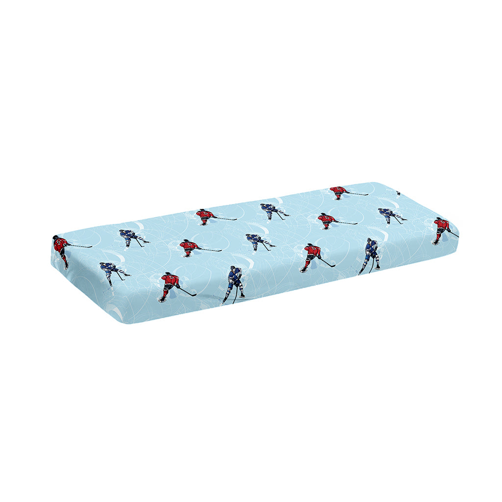 Ice Hockey Players Pattern Print Piano Keyboard Cover