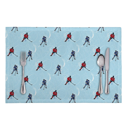 Ice Hockey Players Pattern Print Placemat