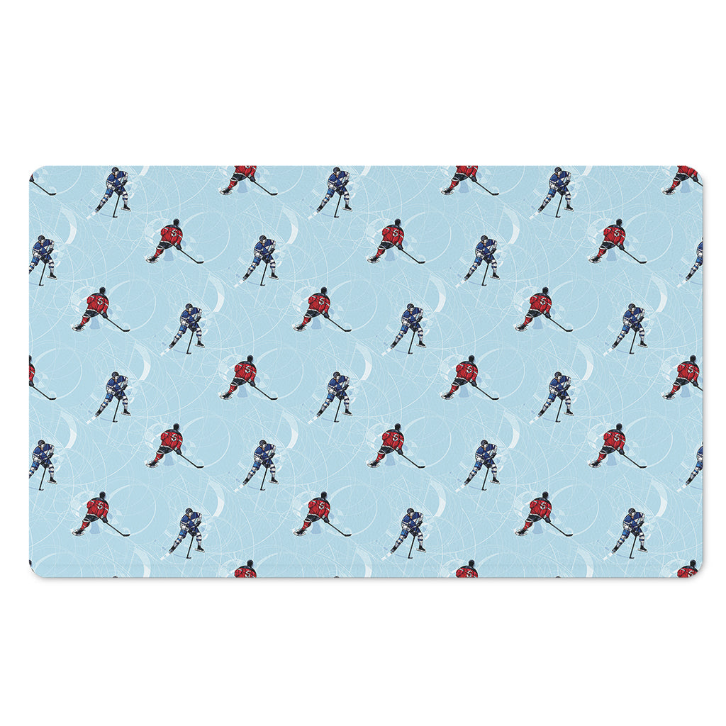 Ice Hockey Players Pattern Print Polyester Doormat