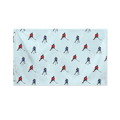 Ice Hockey Players Pattern Print Polyester Flag