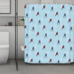 Ice Hockey Players Pattern Print Polyester Shower Curtain