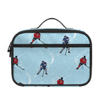 Ice Hockey Players Pattern Print Portable Lunch Bag