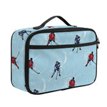 Ice Hockey Players Pattern Print Portable Lunch Bag