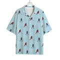 Ice Hockey Players Pattern Print Rayon Hawaiian Shirt
