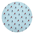Ice Hockey Players Pattern Print Round Blanket