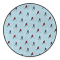 Ice Hockey Players Pattern Print Round Floor Mat