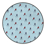 Ice Hockey Players Pattern Print Round Floor Mat