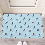 Ice Hockey Players Pattern Print Rubber Doormat