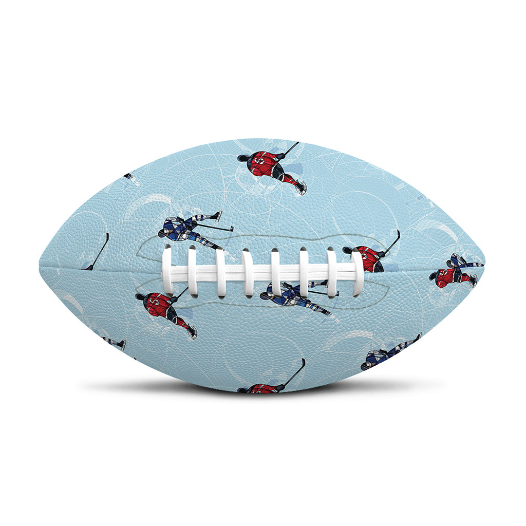 Ice Hockey Players Pattern Print Rugby Ball