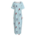 Ice Hockey Players Pattern Print Short Sleeve Long Nightdress