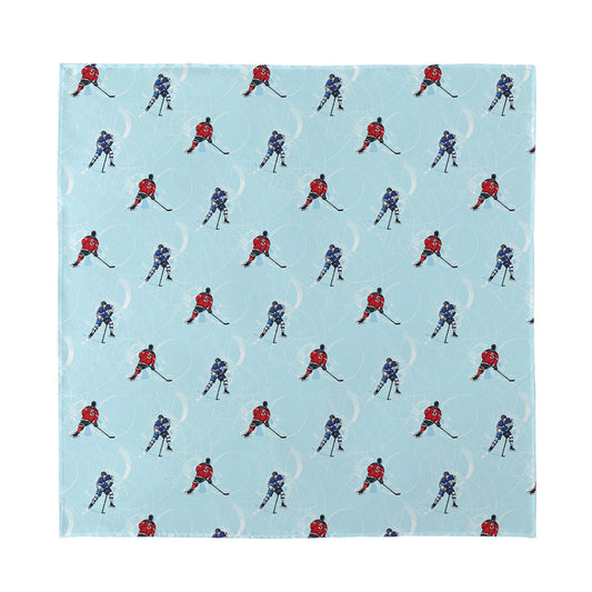 Ice Hockey Players Pattern Print Silk Bandana