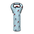 Ice Hockey Players Pattern Print Single Neoprene Wine Tote