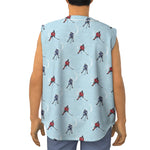 Ice Hockey Players Pattern Print Sleeveless Baseball Jersey