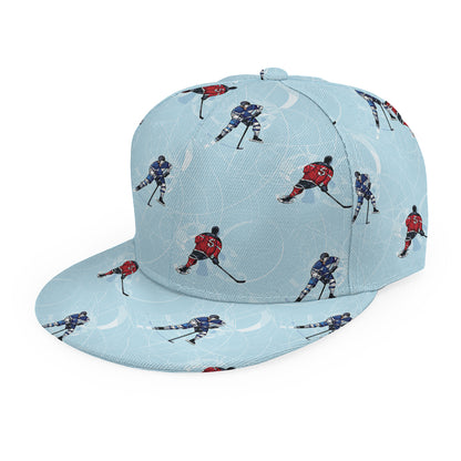 Ice Hockey Players Pattern Print Snapback Cap