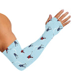 Ice Hockey Players Pattern Print Sun Protection Arm Sleeves