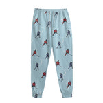 Ice Hockey Players Pattern Print Sweatpants