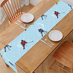 Ice Hockey Players Pattern Print Table Runner