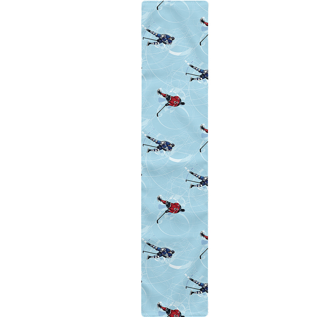 Ice Hockey Players Pattern Print Table Runner