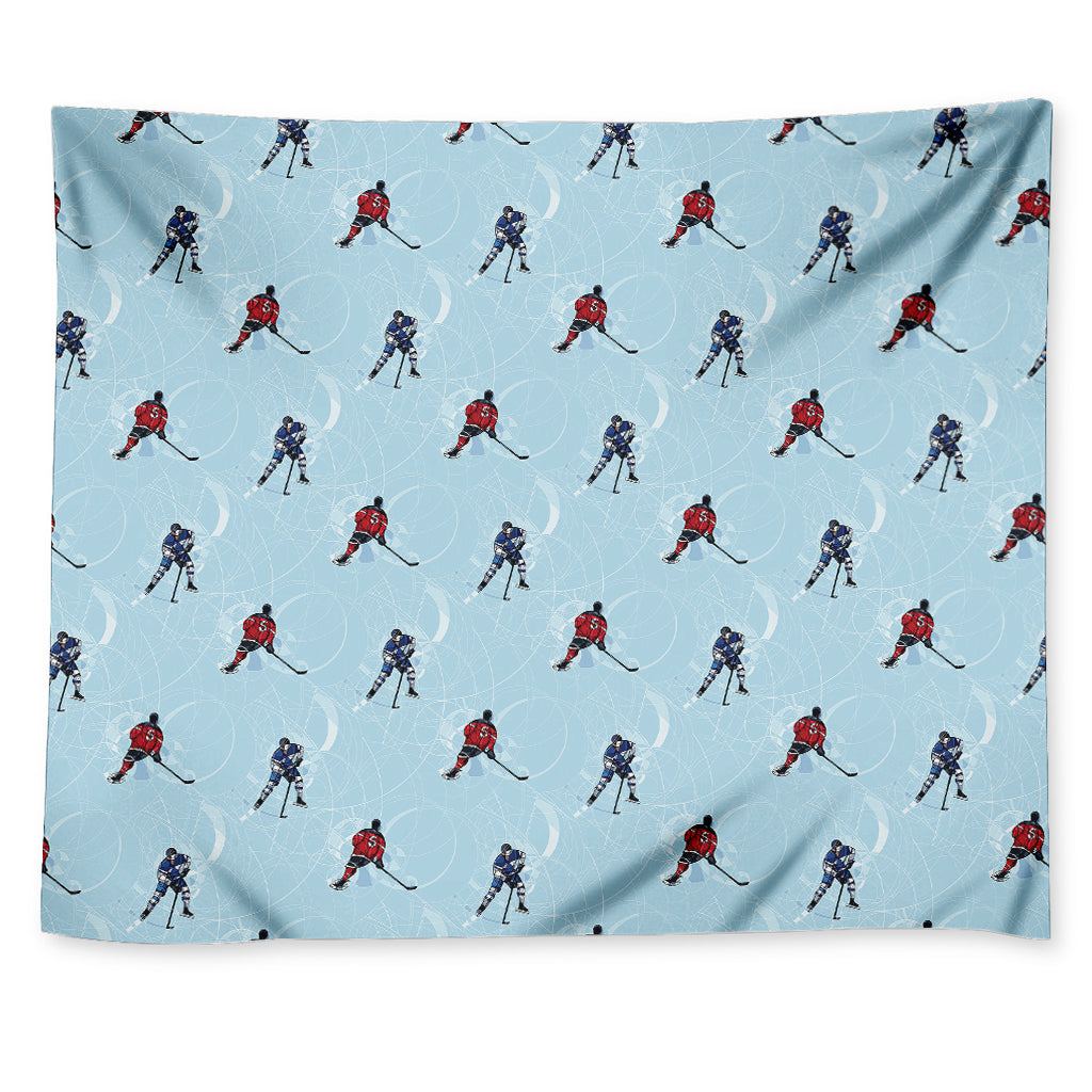 Ice Hockey Players Pattern Print Tapestry