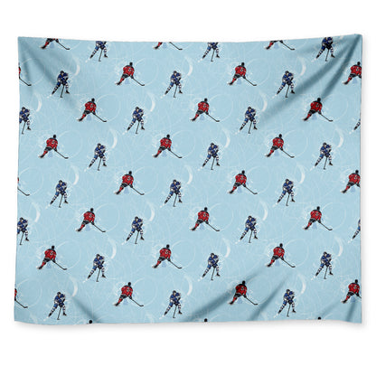 Ice Hockey Players Pattern Print Tapestry