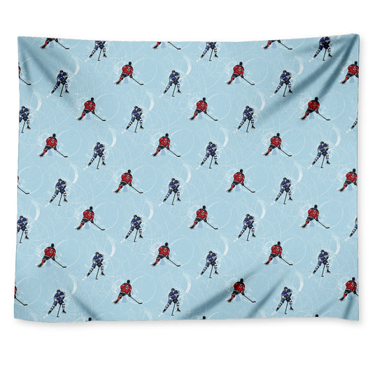 Ice Hockey Players Pattern Print Tapestry