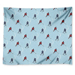 Ice Hockey Players Pattern Print Tapestry