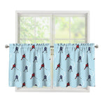 Ice Hockey Players Pattern Print Tier Curtains