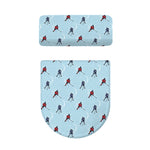 Ice Hockey Players Pattern Print Toilet Lid And Tank Cover Set