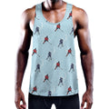 Ice Hockey Players Pattern Print Men's Workout Tank Top